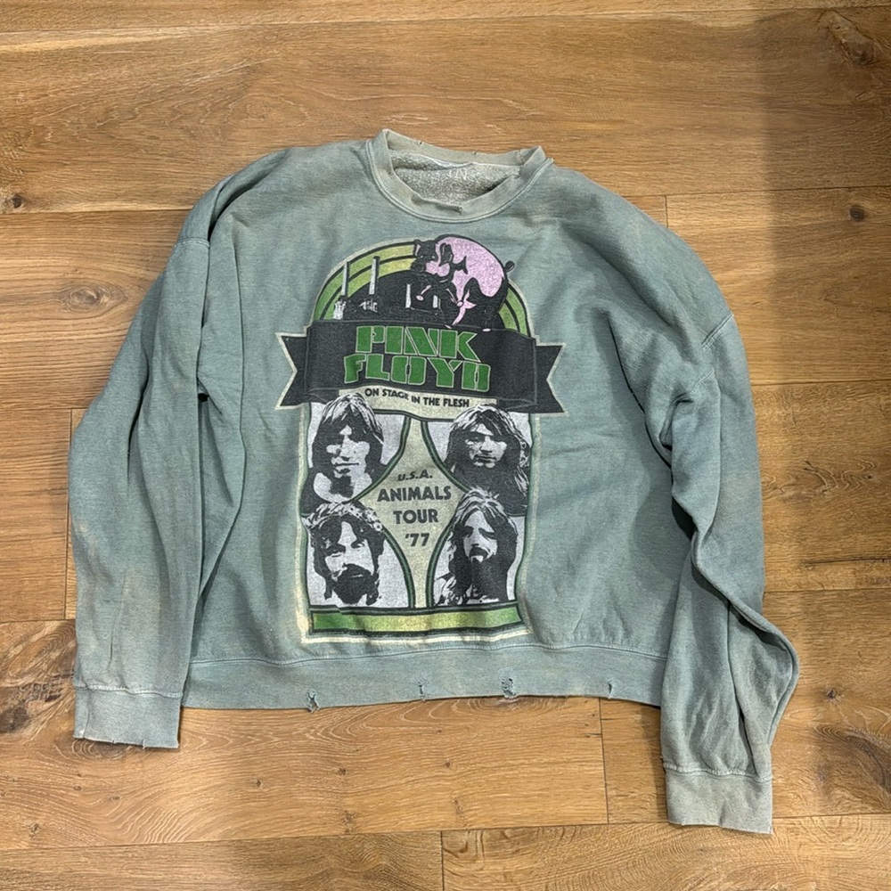 urban outfitters distressed pink floyd sweatshirt